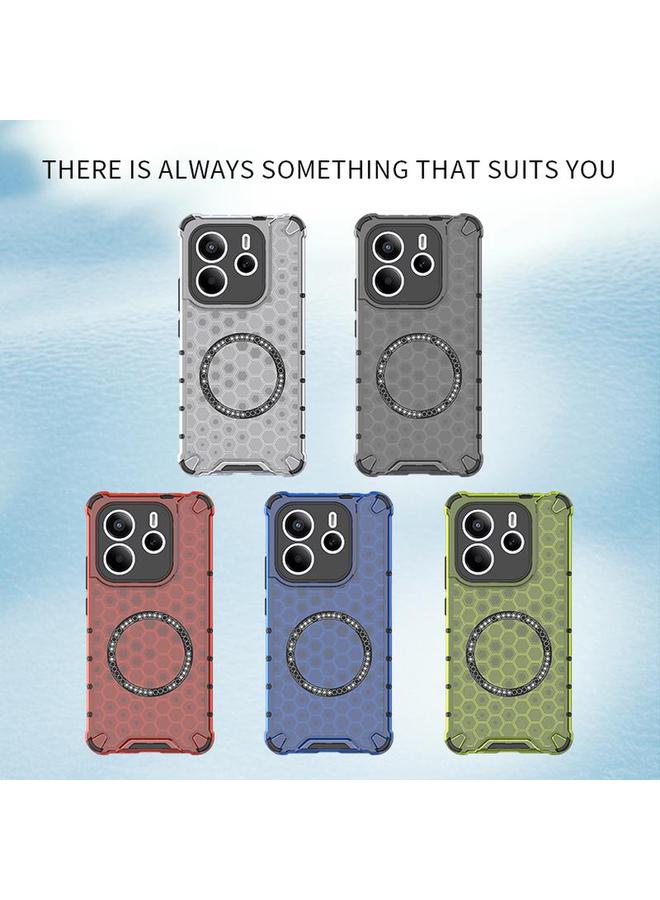 S-TOP Case For Redmi Note 14 5G Honeycomb Magnetic Ring Shockproof Phone Case - Image 2