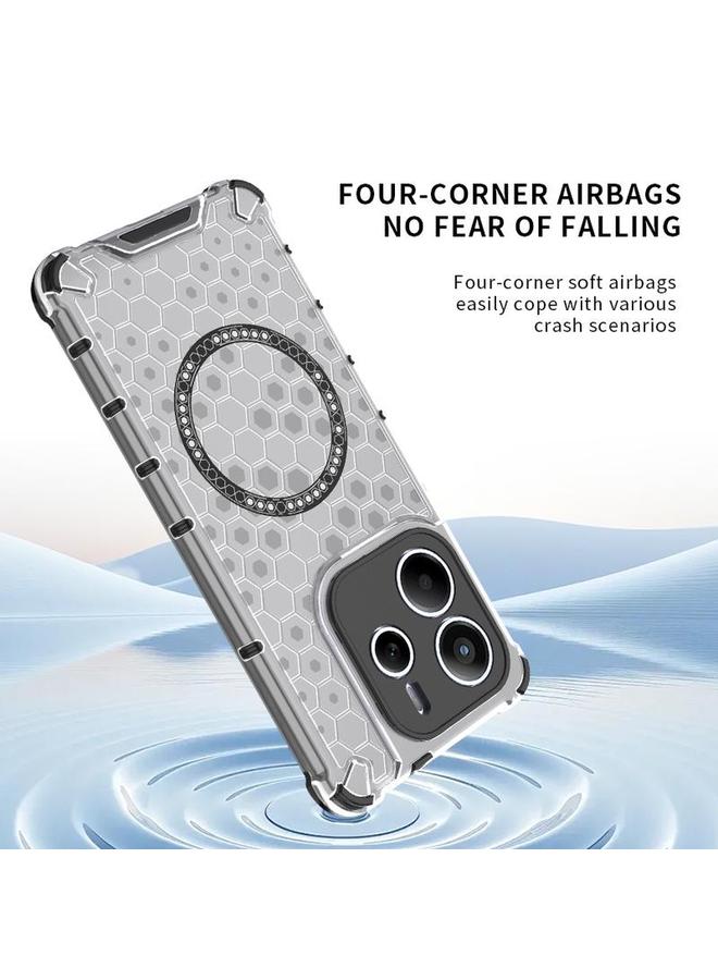S-TOP Case For Redmi Note 14 5G Honeycomb Magnetic Ring Shockproof Phone Case - Image 5