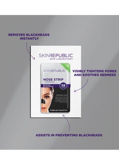 SKIN REPUBLIC Skin Republic Charcoal Nose Strip Deep Cleansing - Removes Blackheads Instantly (6 Strips) - Pack Of 3  - Image 3