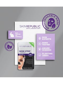 SKIN REPUBLIC Skin Republic Charcoal Nose Strip Deep Cleansing - Removes Blackheads Instantly (6 Strips) - Pack Of 3  - Image 4