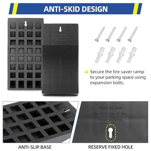 GICOOL 2-Pack Tire Saver Ramp for 13-17" Tire and Wheel, Flat-Free & Tubeless Tire Protector to Prevent Flat Spots Caused by Long Storage Parking for Riding Lawn Mower Garden Tractor - Image 5