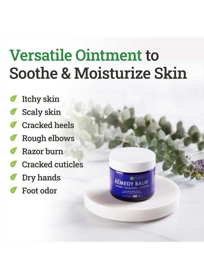Truremedy Naturals Remedy Balm with Tea Tree Oil - Soothing Itch Relief Ointment for Rash & Itchy Skin - Moisturizing Cream for Dry Skin - 100% Natural Foot & Body Balm - Lavender & Eucalyptus, 2oz - Image 2