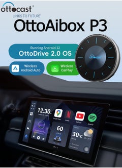 OTTOCAST PICASOU 3 8G+128G CarPlay AI TV Box to Wireless Android Auto Car Play Android 12 for Toyota Kia Hyundai VW Car Accessories
