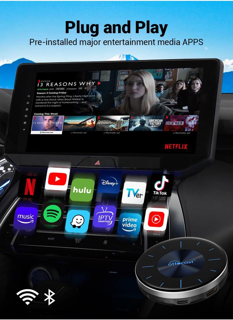 Ottocast - OTTOCAST PICASOU 3 8G+128G CarPlay AI TV Box to Wireless Android Auto Car Play Android 12 for Toyota Kia Hyundai VW Car Accessories - Image 1