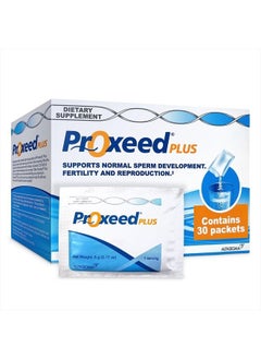 Proxeed Plus Fertility Supplements for Men | Improves Sperm Count, Concentration & Motility | L- Carnitine Based Formula with Folic Acid | 1 Box, 30 Powder Packets  - Image 1