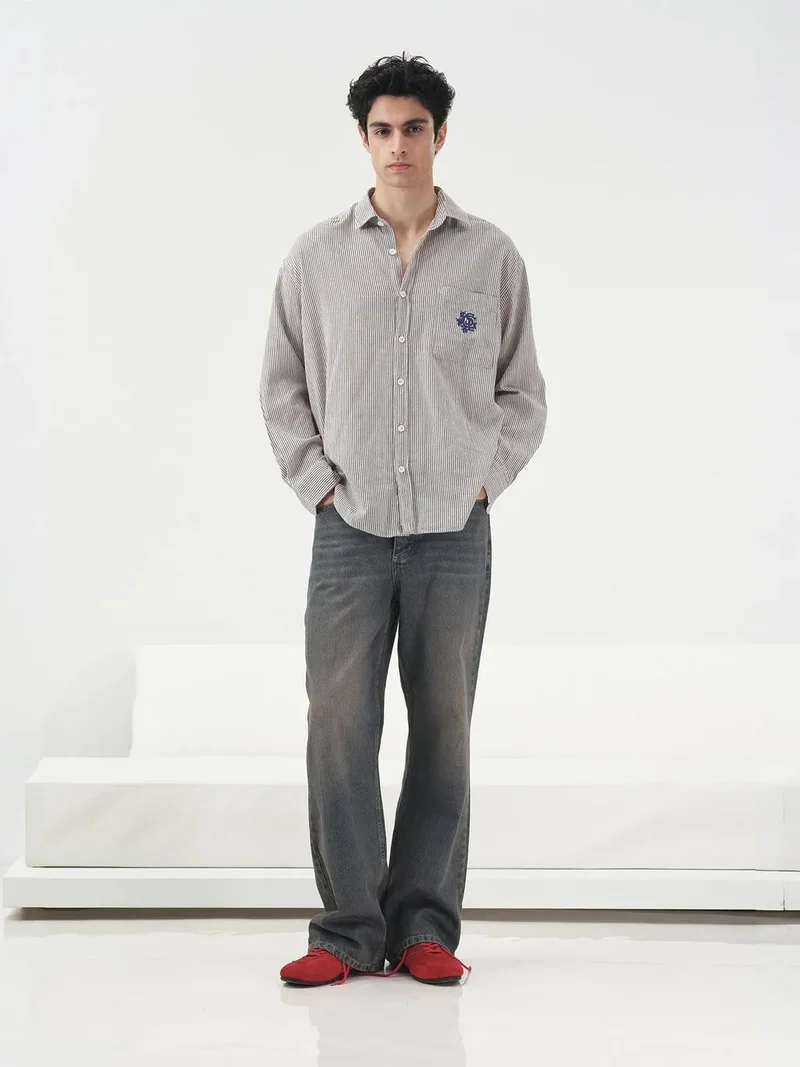 جيستو GIESTO Striped Long Sleeve Buttoned Shirt with Pocket