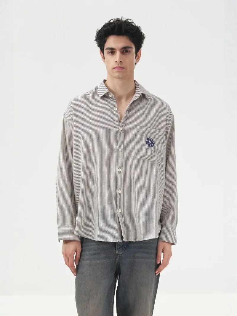 جيستو GIESTO Striped Long Sleeve Buttoned Shirt with Pocket
