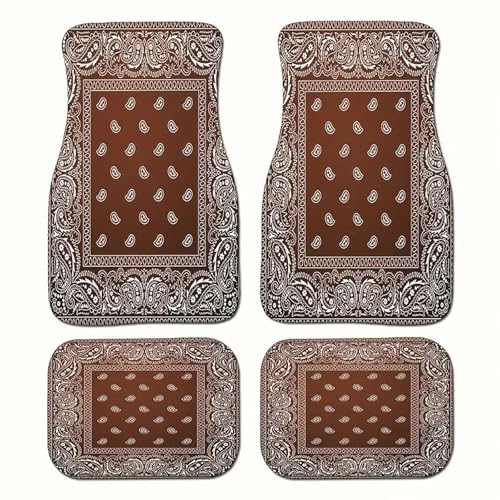 EOHMAK Car Floor Mats Non-Slip Automotive Floor Mats All-Weather Front Rear Car Floor Foot Mat Sets of 4 Pieces Foot Mats Rugs Carpet for Car Trucks SUV Sedans (Brown) - Image 1