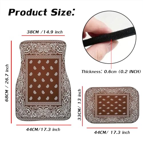 EOHMAK Car Floor Mats Non-Slip Automotive Floor Mats All-Weather Front Rear Car Floor Foot Mat Sets of 4 Pieces Foot Mats Rugs Carpet for Car Trucks SUV Sedans (Brown) - Image 5
