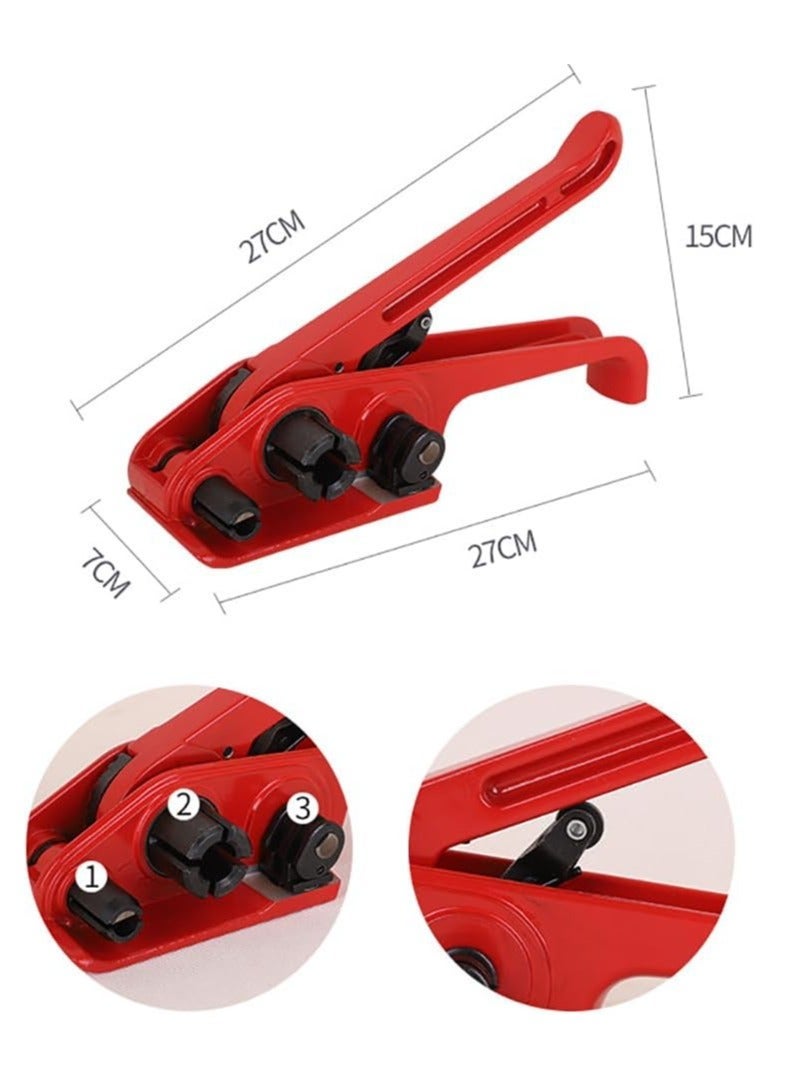 Rubik PET Strapping Tool Full Starter Kit Heavy Duty Manual Pallet Banding for Packaging (Set Includes Tensioner Sealer Strap Roll Metal Seals) - Image 4