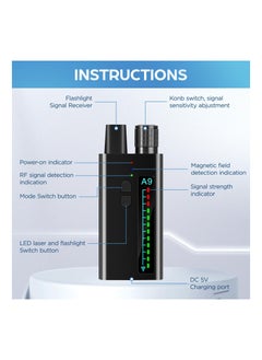 SYOSI Hidden Camera Detectors, Spy Cameras Detector, Bug Detector, Anti Spy/RF Signal/Listening Devices, GPS Tracker Detector-6 Levels Sensitivity, Pro Portable camera finder for Hotels,Office,Travel  - Image 4
