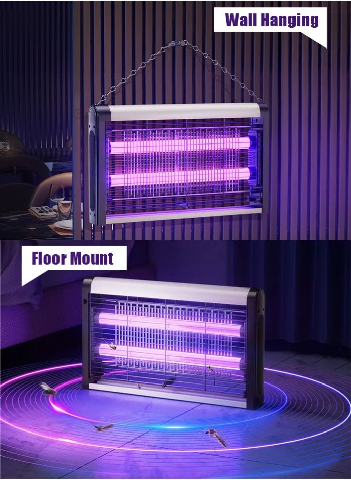 مودي مصباح قاتل البعوض بالأشعة فوق البنفسجية كبير الحجم بقوة 10 وات - جهاز قتل حشرات عالي الكفاءة مع أنبوبين للأشعة فوق البنفسجية وصينية قابلة للإزالة - يغطي مساحة 80 مترًا مربعًا - Image 1