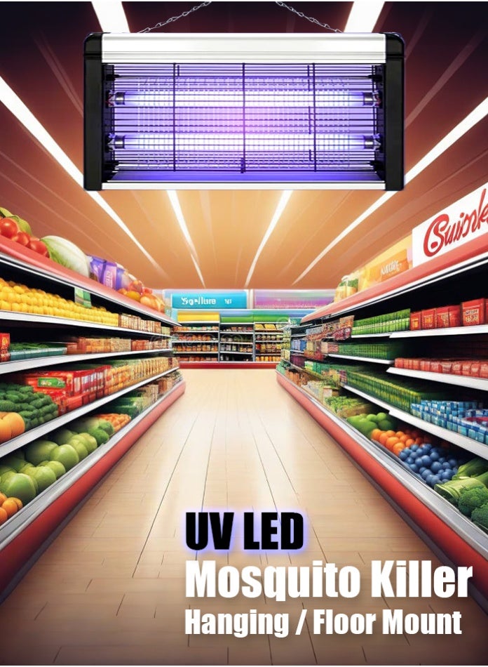 مودي مصباح قاتل البعوض بالأشعة فوق البنفسجية كبير الحجم بقوة 10 وات - جهاز قتل حشرات عالي الكفاءة مع أنبوبين للأشعة فوق البنفسجية وصينية قابلة للإزالة - يغطي مساحة 80 مترًا مربعًا - Image 4