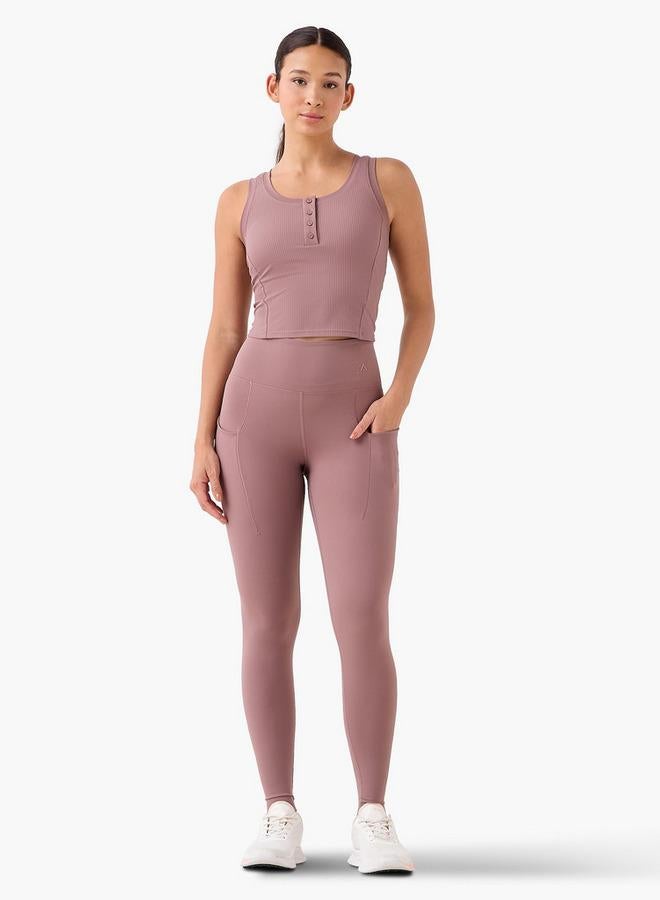 Active Yoga Slim Fit Leggings with Cell Phone Pocket - Image 2