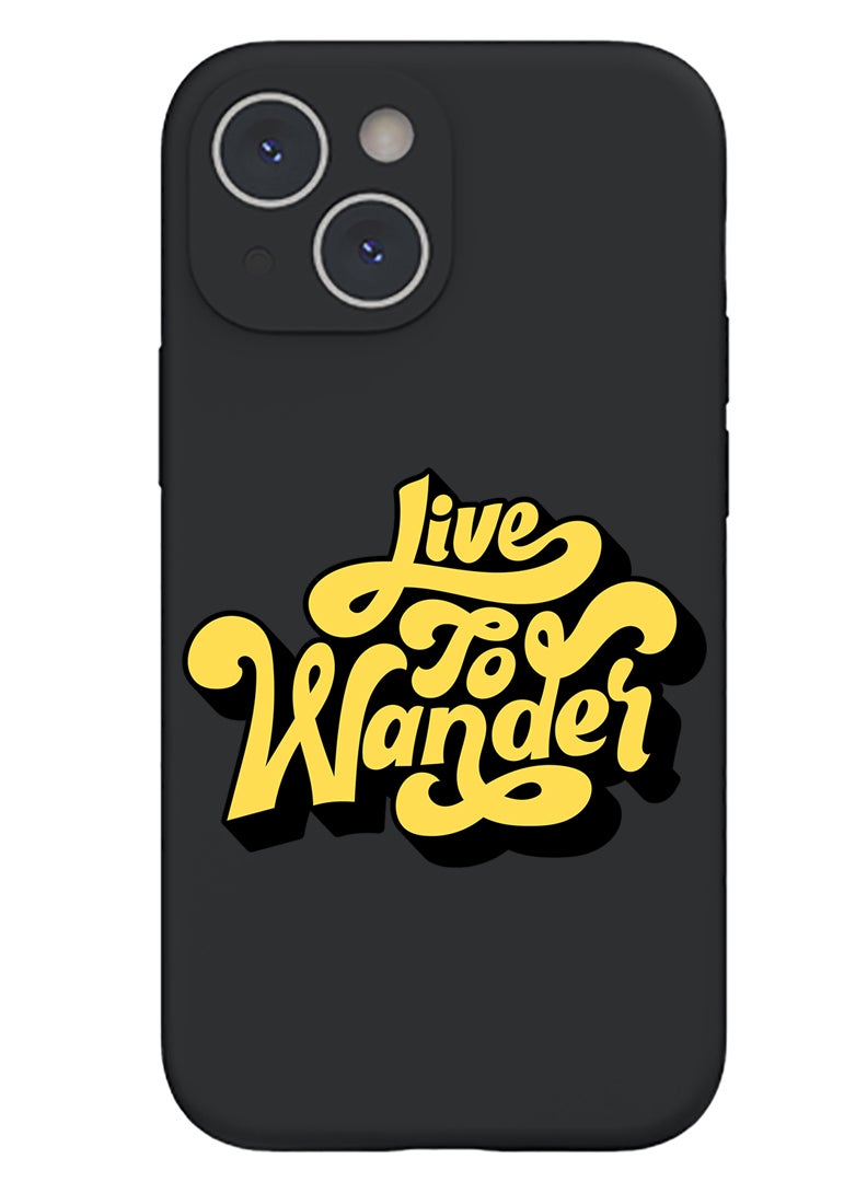 Theodor Protective Slim Fit Case Liquid Silicone Cover with Full Body Protection Anti-Scratch Shockproof Case For iPhone 15 Plus Black - Live to wander-01 - Image 1