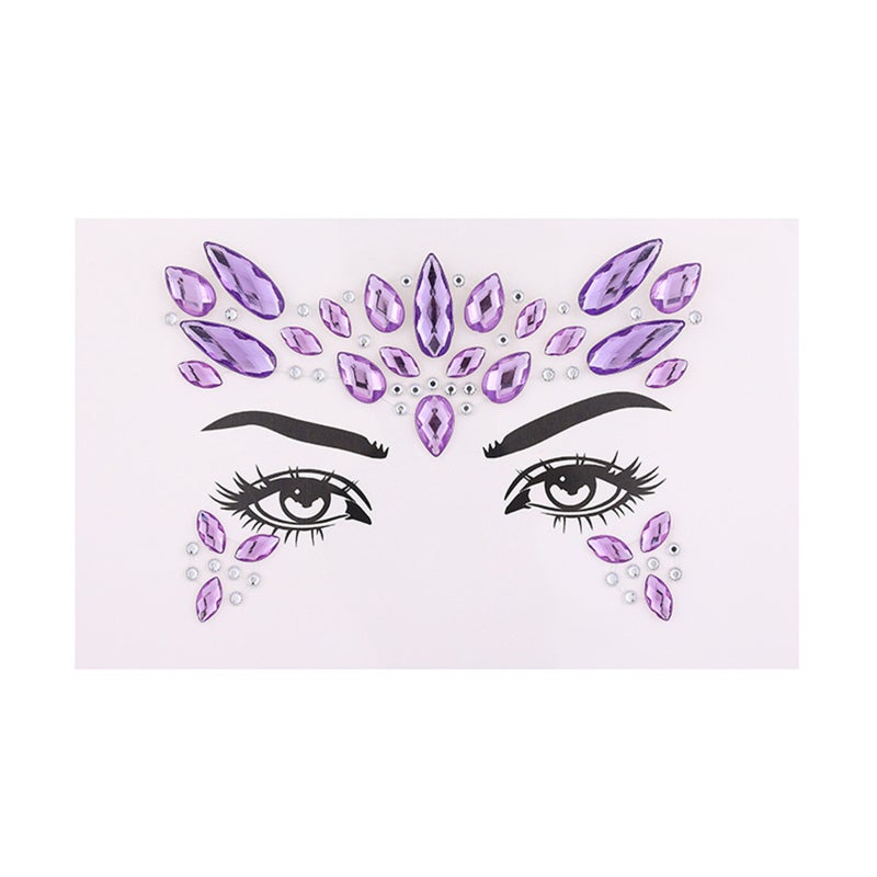 Rhinestone Face Stickers: Acrylic Resin Material, Strong Durable Adhesive - Easy To Apply Remove, Crystal Decorative Stickers for Stage Performance Makeup, Eye Makeup Accessories - Image 1