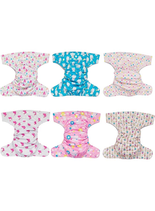 Simple Being Reusable Cloth Diapers, Double Gusset, One Size Adjustable, Washable Soft Absorbent, Waterproof Cover, Unisex Baby Girl Boy, Six Microfiber Inserts (Sweet) - Image 4