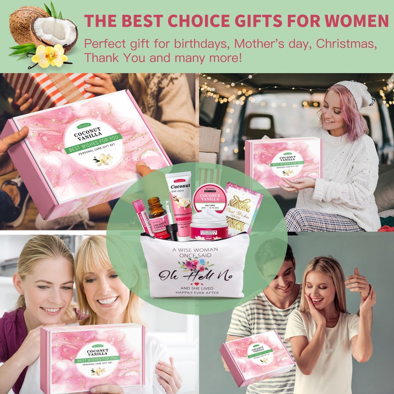 LUCOTIYA Gifts for Women,Birthday Gifts Friendship Gifts for Women,Travel Size Coconut Vanilla Spa Gifts for Her Mom Sister Friends,Unique Gift Set Ideas for Woman - Image 2
