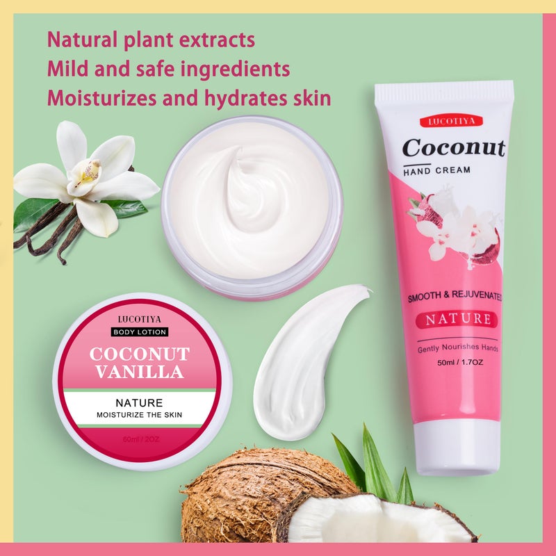 LUCOTIYA Gifts for Women,Birthday Gifts Friendship Gifts for Women,Travel Size Coconut Vanilla Spa Gifts for Her Mom Sister Friends,Unique Gift Set Ideas for Woman - Image 5