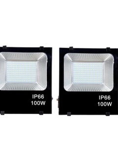 Generic An outdoor LED floodlight, 100 watts, used as a floodlight for stadiums, shops, facades, high-quality yellow LED floodlights, 2 pieces 