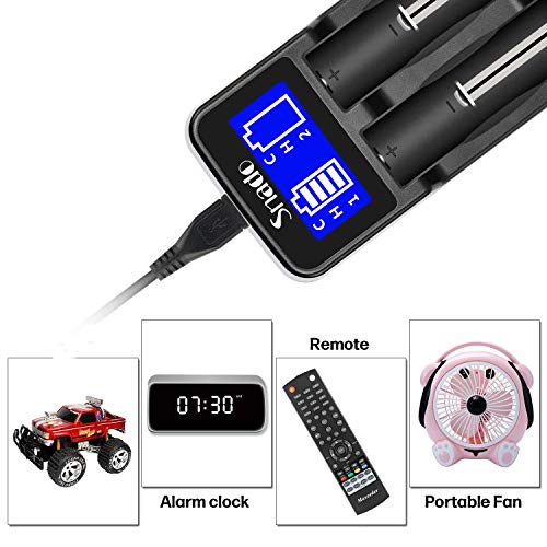 Snado Intelligent Charger, Snado LCD Display Universal Smart Charger for Rechargeable Batteries Li-ion Batteries 18650 18490 18350 17670 17500 16340 14500, Ni-MH/Ni-Cd A AA AAA Battery (2 Slots) - Image 5