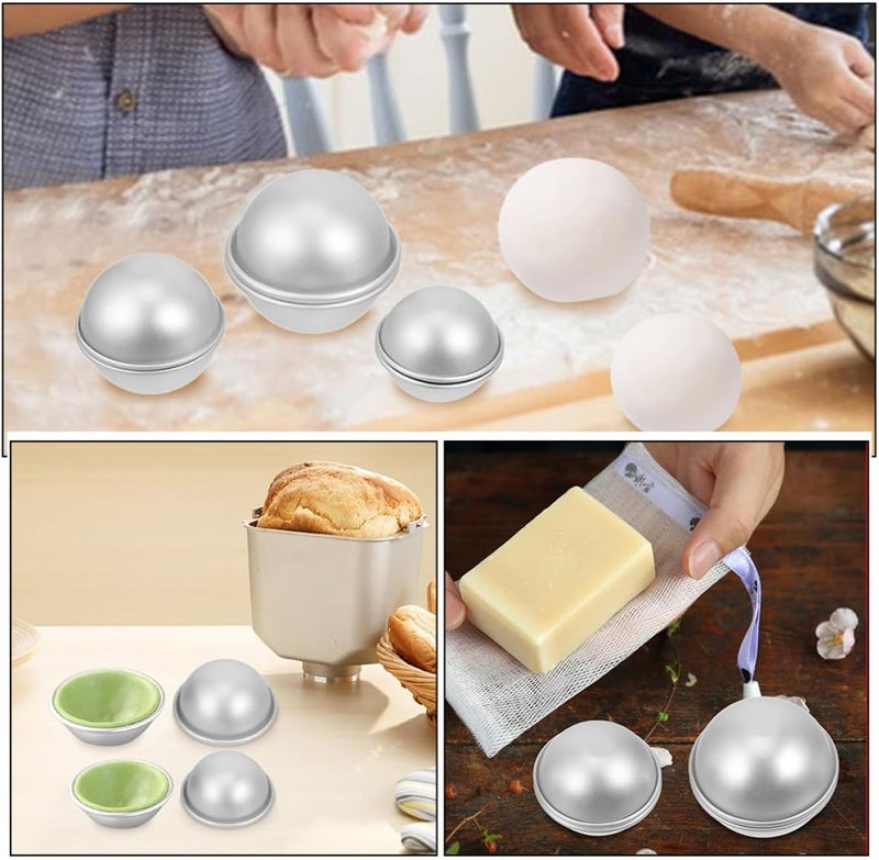 16pcs Aluminum Alloy Bath Salt Ball Mold Baking Soap Mold DIY Soap Making Supplies for Handmade Bath Bombs Crafting - Image 3