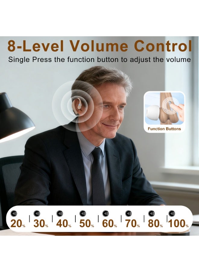 سماعة أذن مُحسّنة - شريحة رقمية - إلغاء ضوضاء بلوتوث - أوضاع متعددة المشاهد - سماعة أذن مثبتة على الأذن - مريحة في الارتداء (لون البشرة) - Image 2