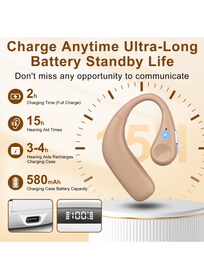 سماعة أذن مُحسّنة - شريحة رقمية - إلغاء ضوضاء بلوتوث - أوضاع متعددة المشاهد - سماعة أذن مثبتة على الأذن - مريحة في الارتداء (لون البشرة) - Image 5