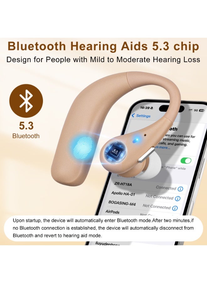 سماعة أذن مُحسّنة - شريحة رقمية - إلغاء ضوضاء بلوتوث - أوضاع متعددة المشاهد - سماعة أذن مثبتة على الأذن - مريحة في الارتداء (لون البشرة) - Image 4