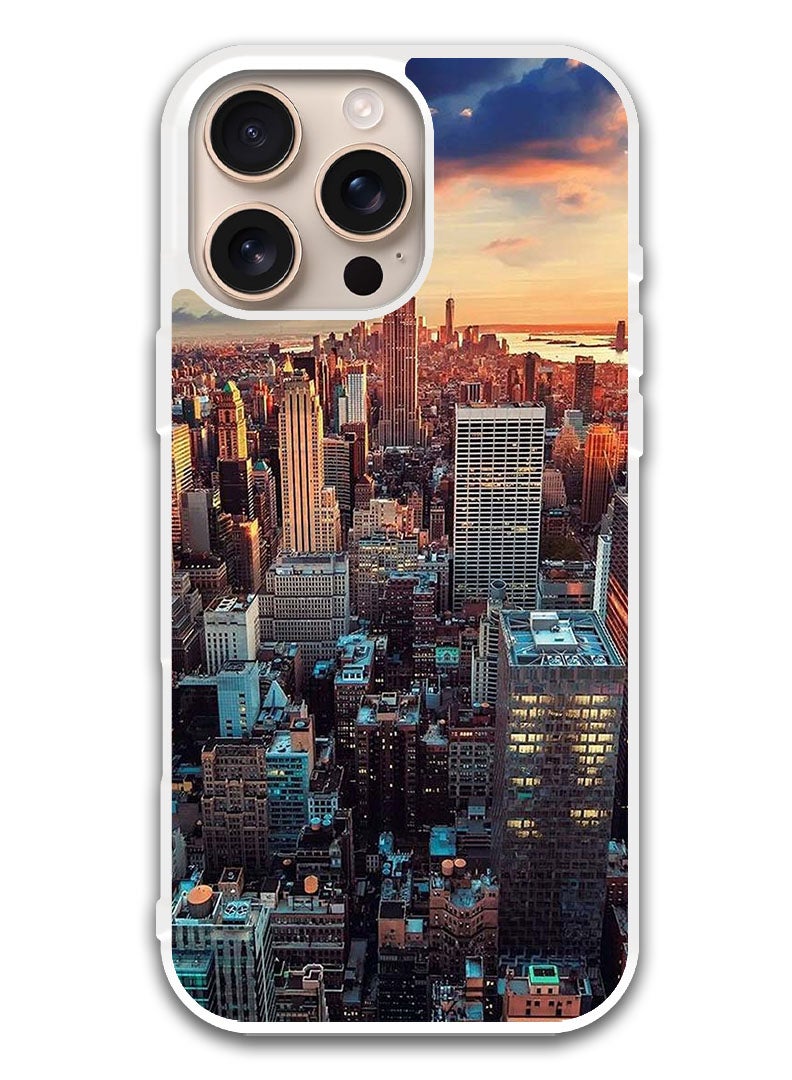 Theodor Protective Case Cover For APPLE IPHONE 16 Pro Newyork City  (White Bumper) - Image 1