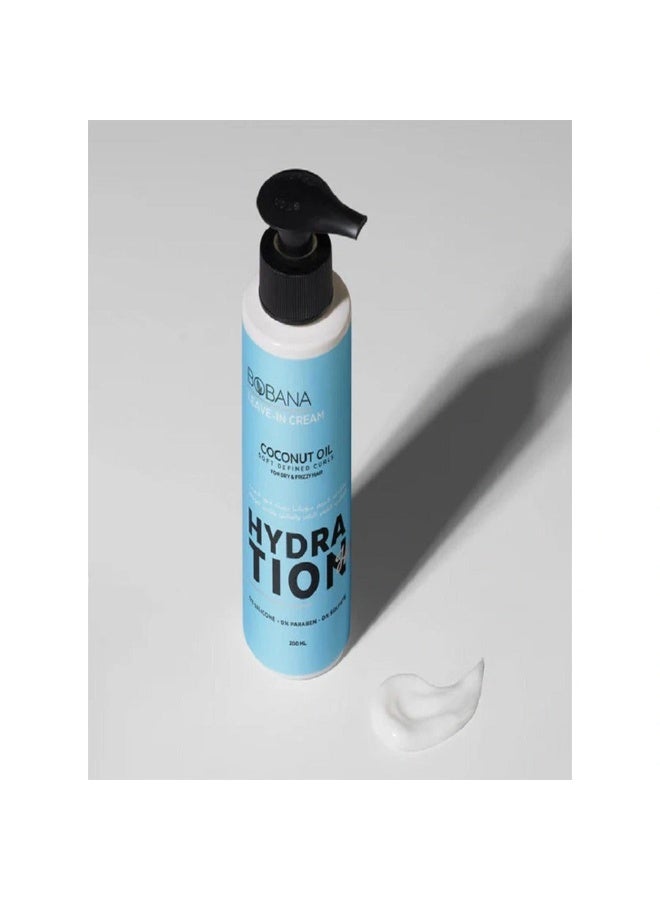 بوبانا كريم المرطب بزيت جوز الهند للشعر الجاف والمجعد - 200 مل - Image 5