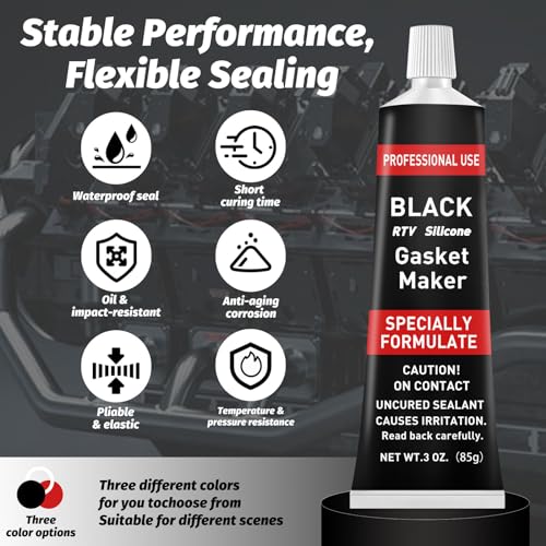 1DFAUL RTV Silicone Gasket Maker, High Temp Silicone Resist Oil, Anti-Freeze RTV Silicone Sealant for Engines, Gearboxes, Pumps, Superchargers (Red, 170g) - Image 3