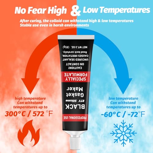1DFAUL RTV Silicone Gasket Maker, High Temp Silicone Resist Oil, Anti-Freeze RTV Silicone Sealant for Engines, Gearboxes, Pumps, Superchargers (Red, 170g) - Image 4