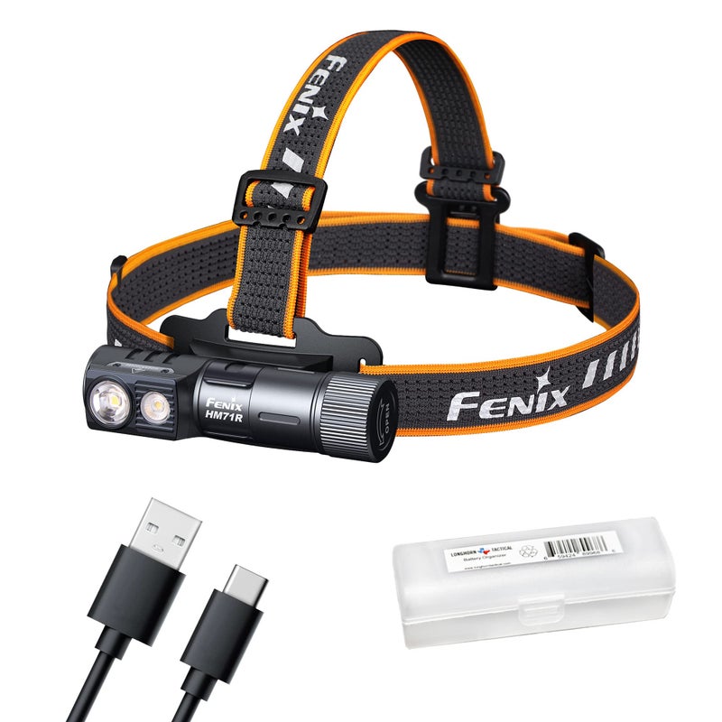 Fenix HM71R Headlamp, 2700 Lumen Super Bright USB-C Rechargeable Spot Light Flood Light L-Shape 90 Degree Right Angle Flashlight Industrial Grade with LumenTac Organizer - Image 1