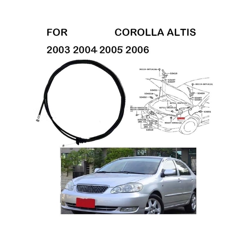 Wivplex Engine Hood Lock Latch Release Cable for Toyota - Image 3