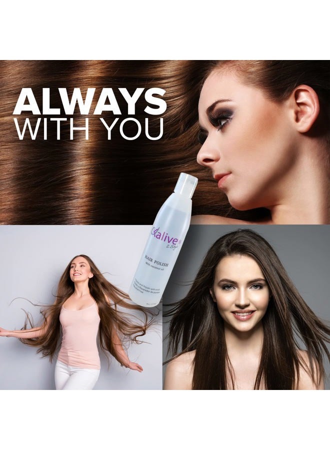 KALIVE 2 STYLE KALIVE Hair Polish with Coconut Oil - Nourishing, Smoothing for Frizzy, Dry, and Damaged Hair - 12 oz, Anti-Frizz Product - Image 5