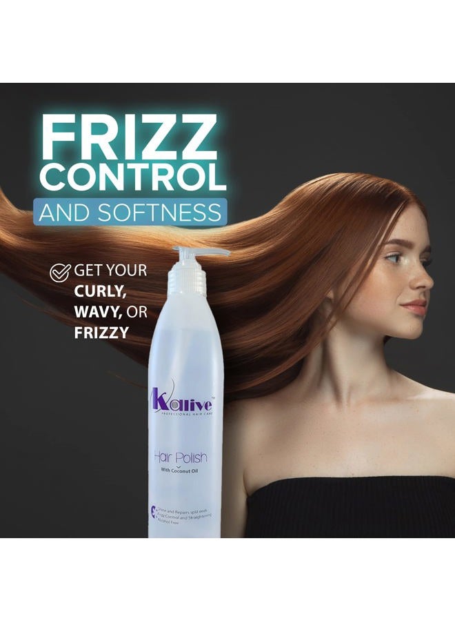 KALIVE 2 STYLE KALIVE Hair Polish with Coconut Oil - Nourishing, Smoothing for Frizzy, Dry, and Damaged Hair - 12 oz, Anti-Frizz Product - Image 2