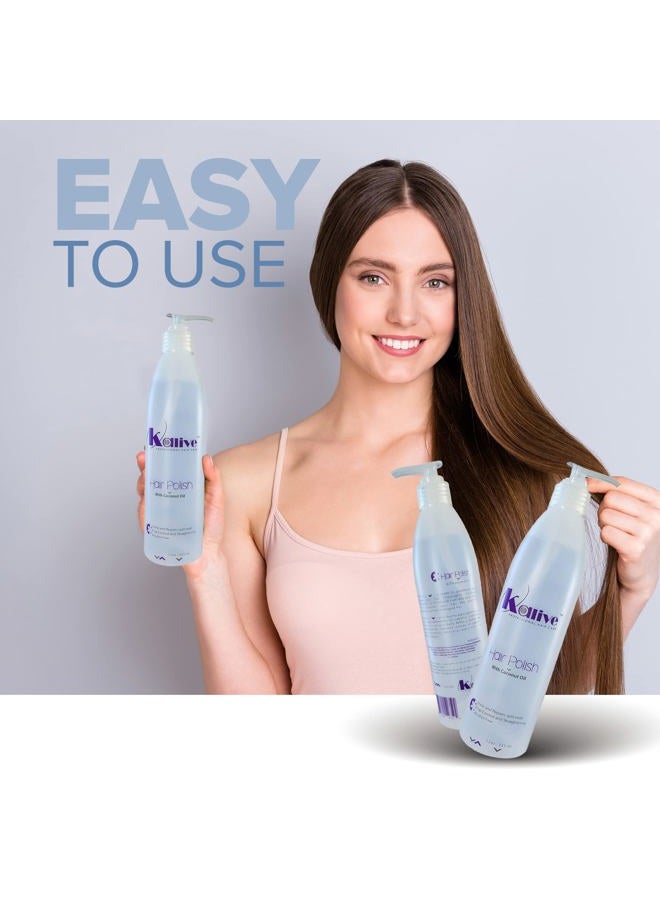 KALIVE 2 STYLE KALIVE Hair Polish with Coconut Oil - Nourishing, Smoothing for Frizzy, Dry, and Damaged Hair - 12 oz, Anti-Frizz Product - Image 4