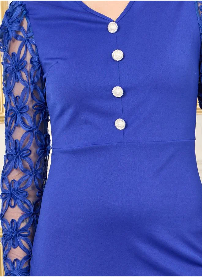 ستايلي Floral Sleeve Midi Dress