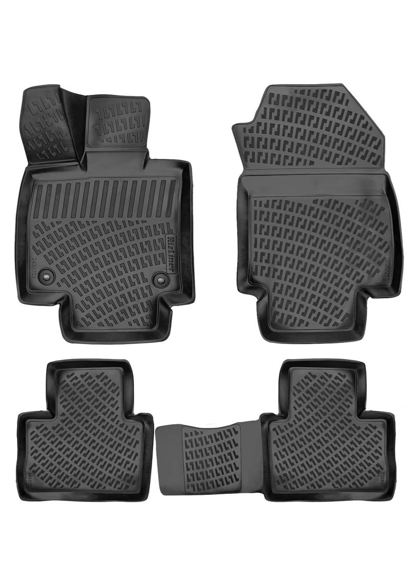 RIZLINER - RizLiner honda accord 2018-2022 Floor Mats 3D Custom Fit Compatible with  Car Mats Laser Measured 1st & 2nd Row Floor Liners All Weather Non-Slip (Black) - Image 1