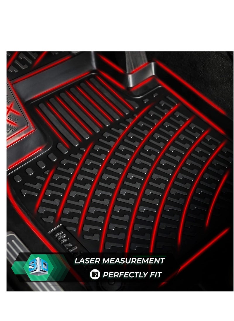 RIZLINER - RizLiner honda accord 2018-2022 Floor Mats 3D Custom Fit Compatible with  Car Mats Laser Measured 1st & 2nd Row Floor Liners All Weather Non-Slip (Black) - Image 1