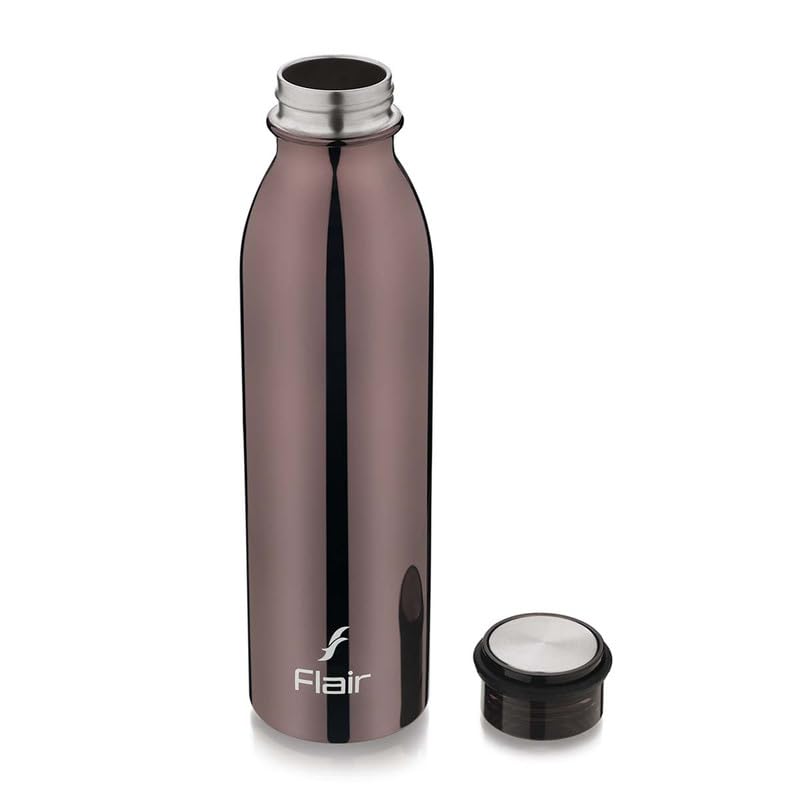 Flair Flair Elite Insulated Steel Bottle | Upto 24 Hours Hot & Cold | Leakproof, BPA-Free, Tough & Durable, Copper Coated-Double Walled, Rust Free Water Bottle (750 ml,Gun Metal) - Image 2