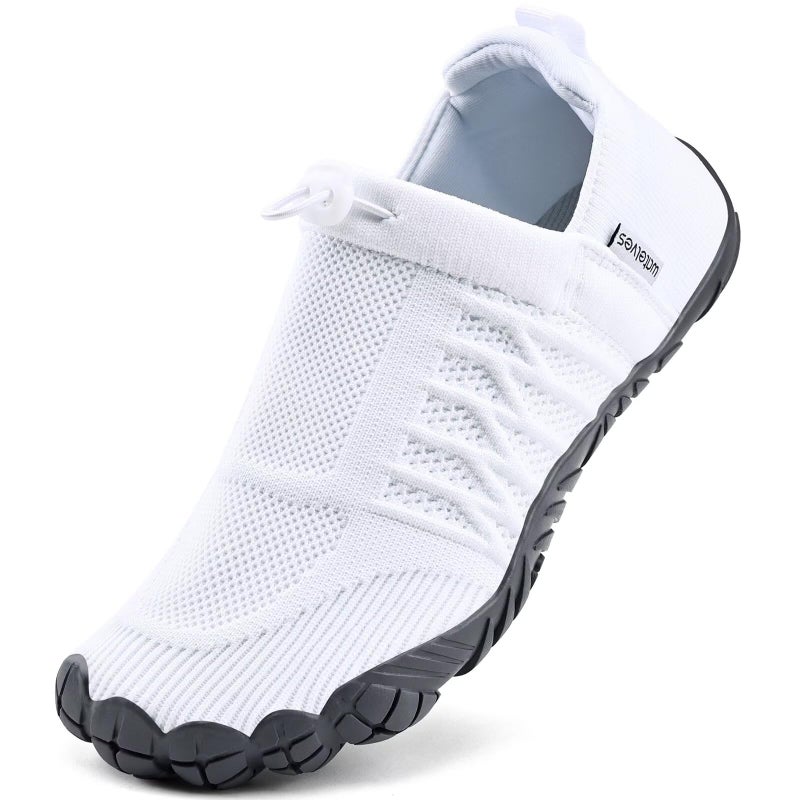 WateLves Barefoot Water Shoes Women Men Minimalist Walking Hiking Shoes Comfortable Sneakers for Trekking | Trail Running | Climbing(937/White-Dark Gray,38) - Image 1