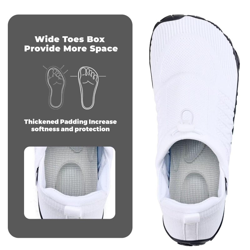 WateLves Barefoot Water Shoes Women Men Minimalist Walking Hiking Shoes Comfortable Sneakers for Trekking | Trail Running | Climbing(937/White-Dark Gray,38) - Image 2
