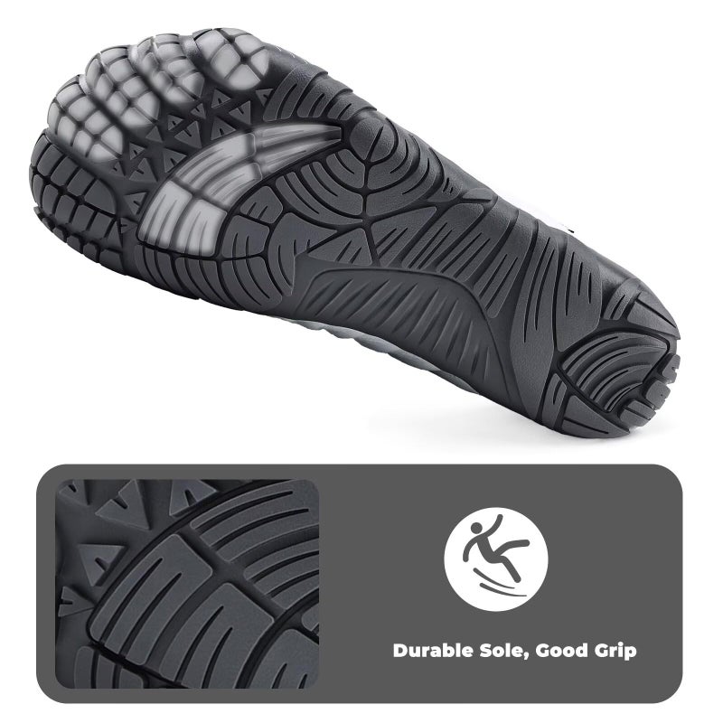 WateLves Barefoot Water Shoes Women Men Minimalist Walking Hiking Shoes Comfortable Sneakers for Trekking | Trail Running | Climbing(937/White-Dark Gray,38) - Image 4