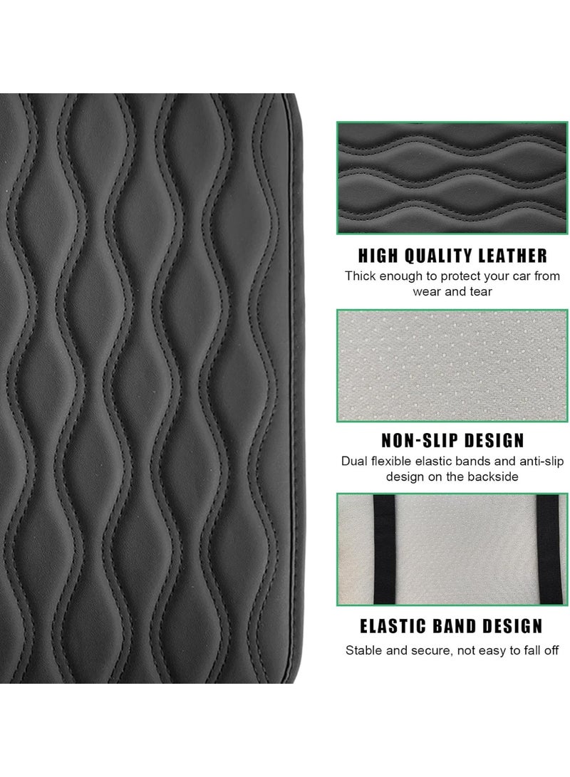 Car Center Console Pad, Waterproof Auto Armrest Seat Box Cover, PU Leather Arm Rest Protector Cushion Pad, Universal Vehicle Interior Protection Accessories for Car SUV (Black) - Image 3