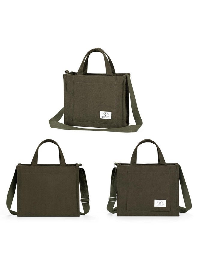 WantGor Tote Bag For Women, Corduroy Crossbody Bags Shoulder Handbag Small Satchel Hobo Bag Purse (Army Green, Small) - Image 2