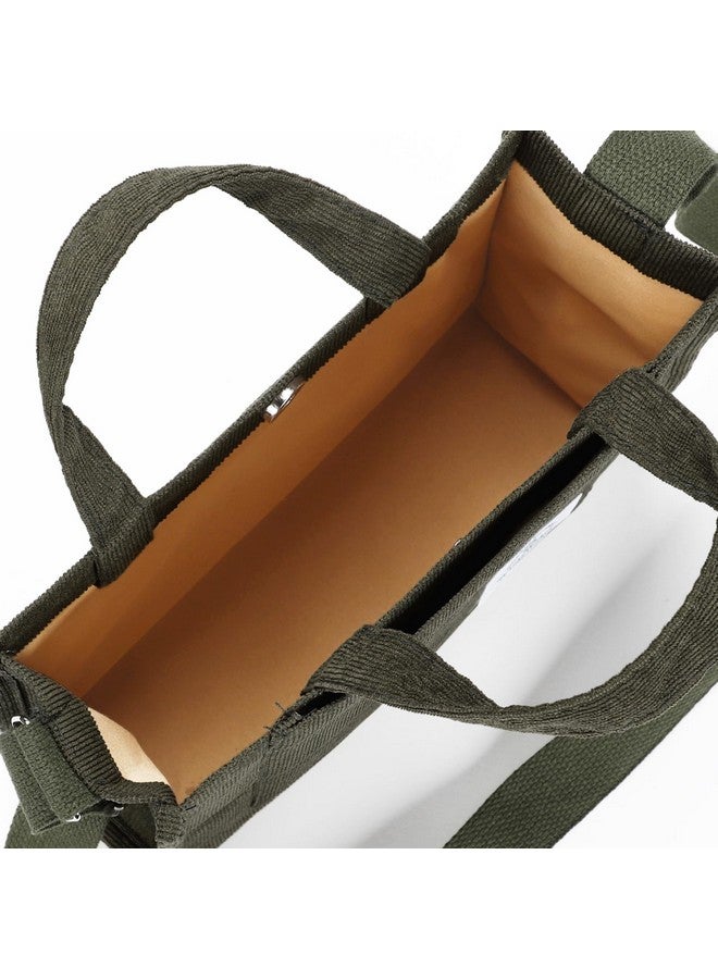 WantGor Tote Bag For Women, Corduroy Crossbody Bags Shoulder Handbag Small Satchel Hobo Bag Purse (Army Green, Small) - Image 3