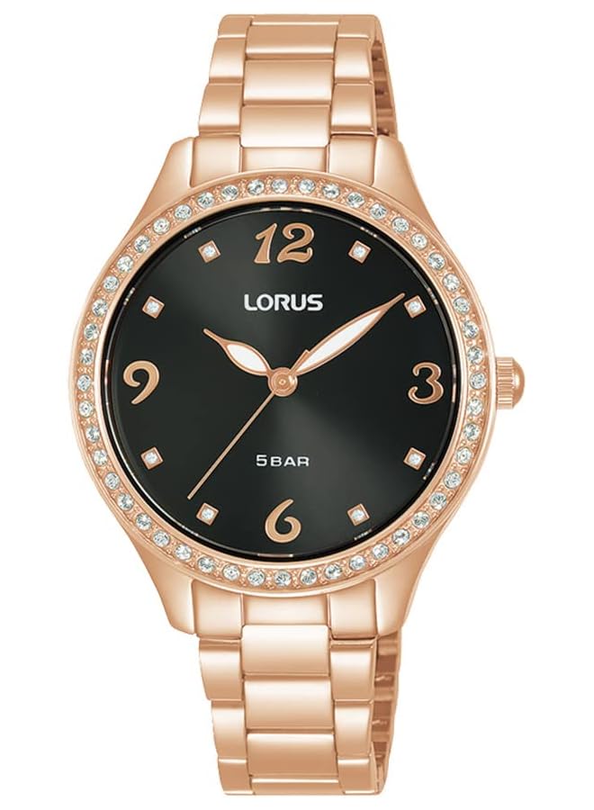 LORUS Black sunray dial analog Quartz Stainless steel watch for Women RG232TX9 - Image 1