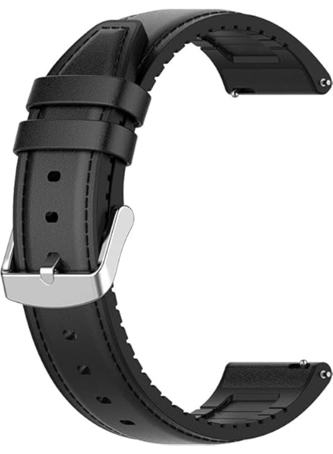 Leather Band Compatible for Huawei Watch Fit 4 / Fit 4 Pro/Fit 3 Replacement Bands, Genuine Adjustable Wrist Strap Bands Smartwatch (Black) - Image 2